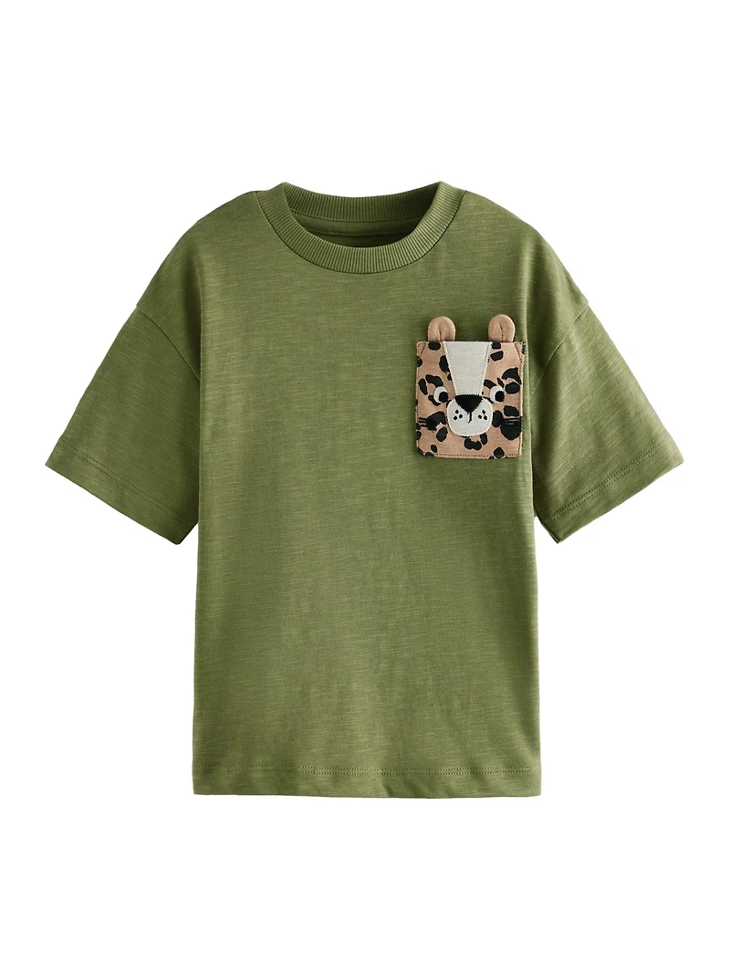 NEXT Toddler Cheetah Pocket T-Shirt