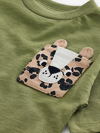 NEXT Toddler Cheetah Pocket T-Shirt