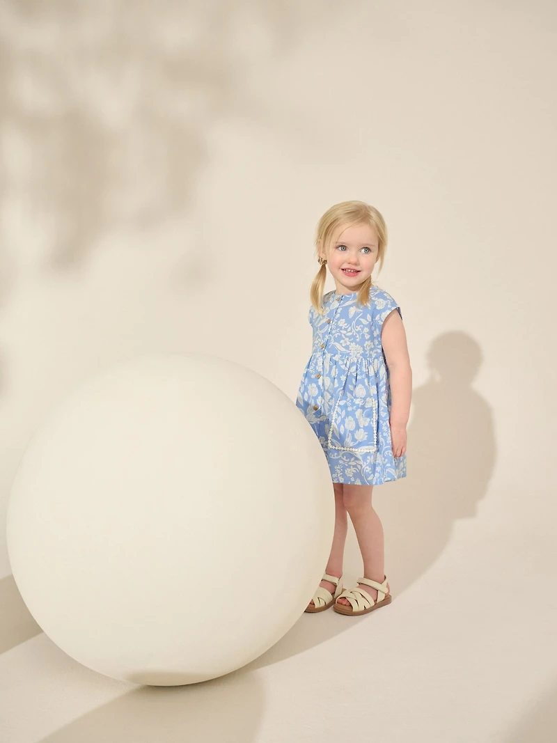 NEXT Toddler Button-Down Ditsy Floral Dress
