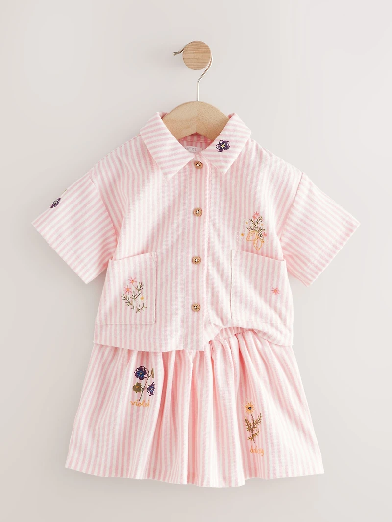 NEXT Toddler Stripe Shirt & Skirt Set