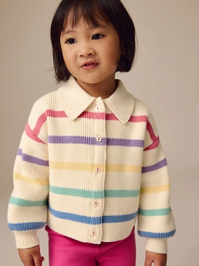 NEXT Toddler Rainbow Striped Cardigan