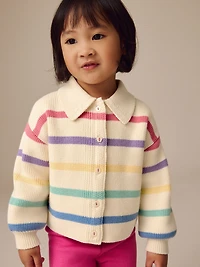 NEXT Toddler Rainbow Striped Cardigan