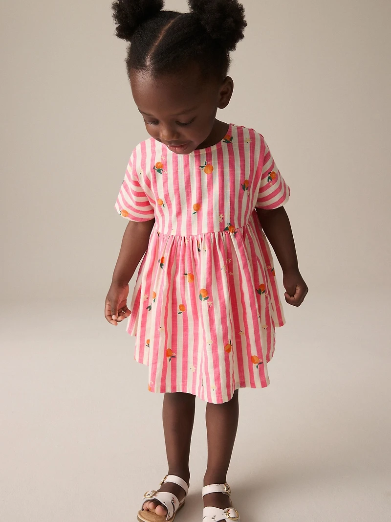 NEXT Toddler Orange & Stripe Dress