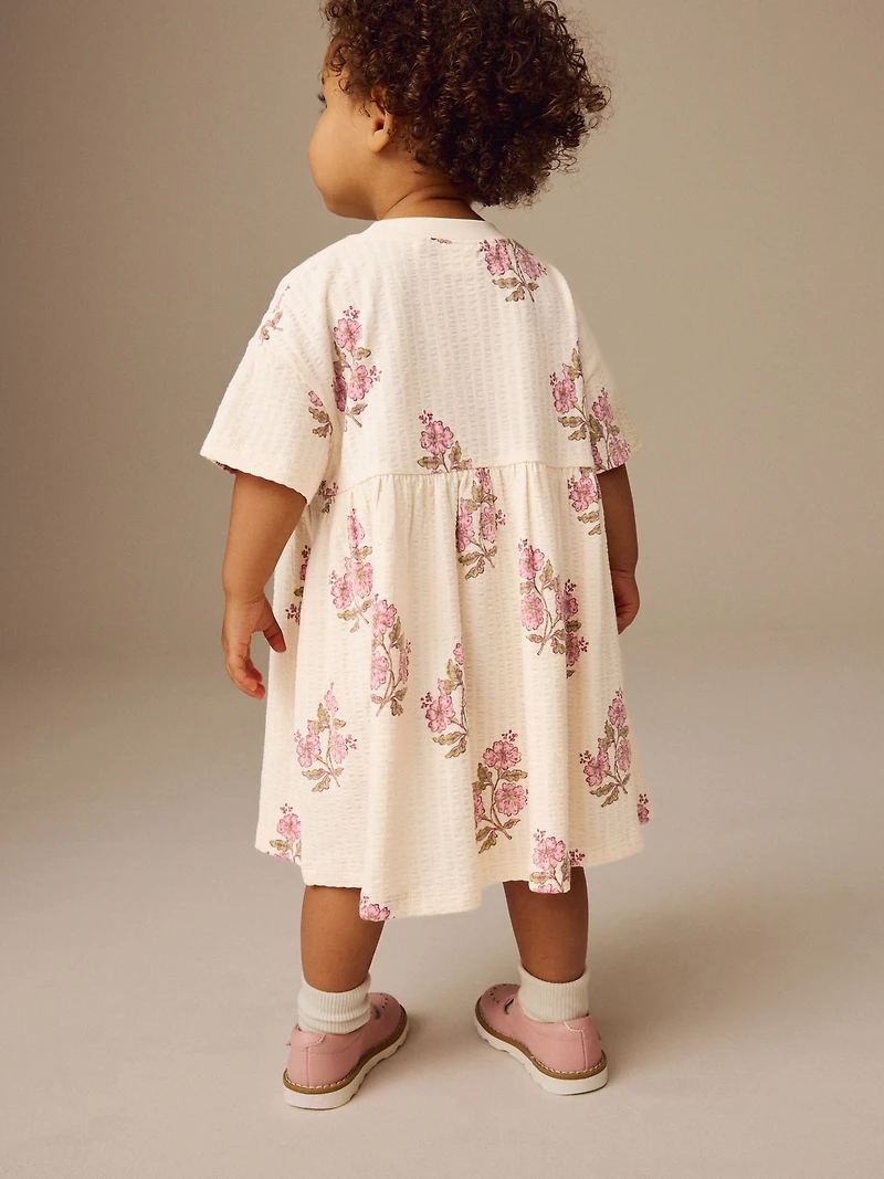 NEXT Toddler Textured Floral Jersey Dress