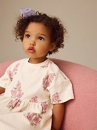 NEXT Toddler Textured Floral Jersey Dress