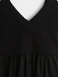 Crochet Mixed Media Mini Dress