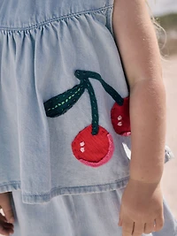 NEXT Toddler Cherry Denim Top & Shorts Set