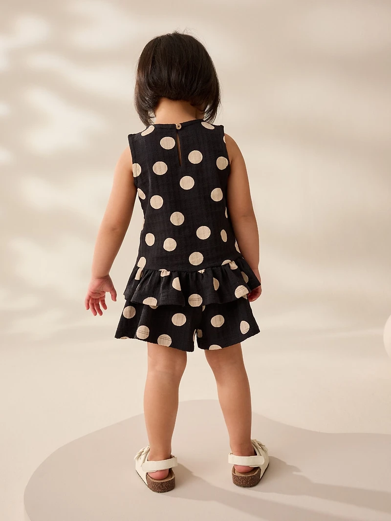 NEXT Toddler Spotted Peplum Top & Short Set