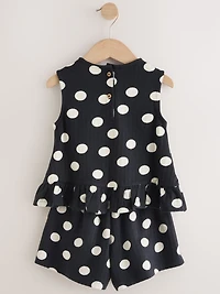 NEXT Toddler Spotted Peplum Top & Short Set