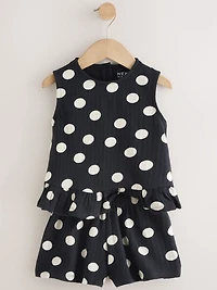 NEXT Toddler Spotted Peplum Top & Short Set