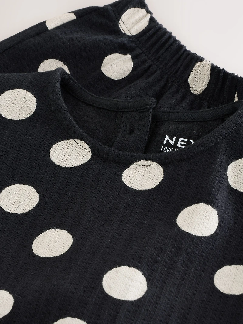 NEXT Toddler Spotted Peplum Top & Short Set