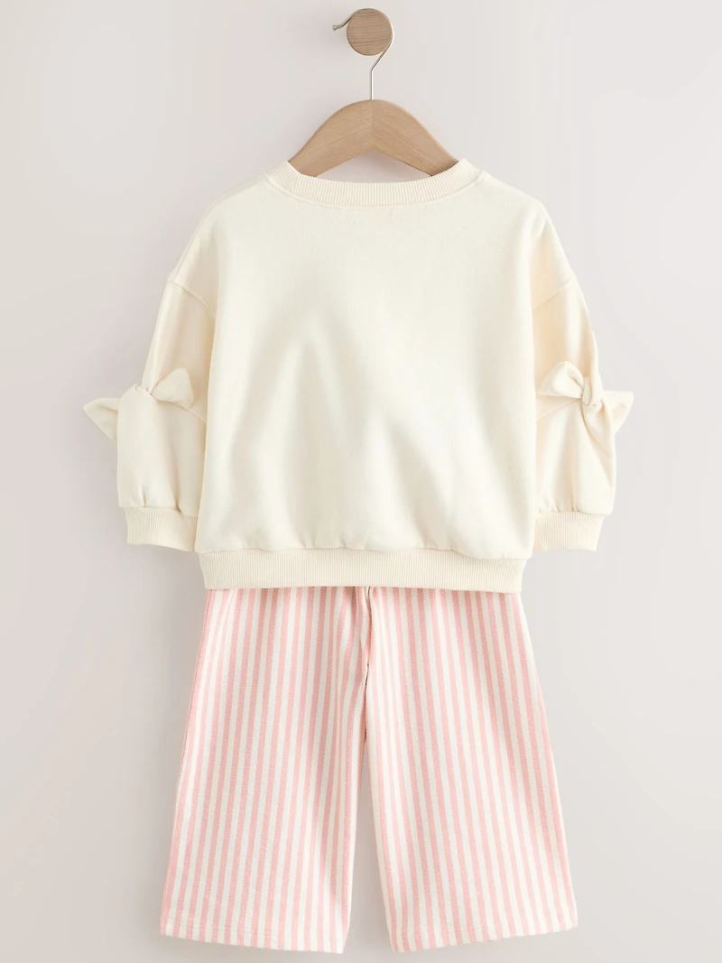 NEXT Toddler Sweatshirt & Striped Trousers Set