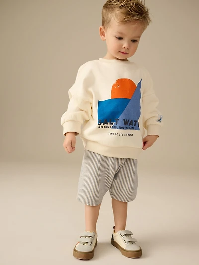 NEXT Toddler Graphic Sweatshirt & Shorts Set