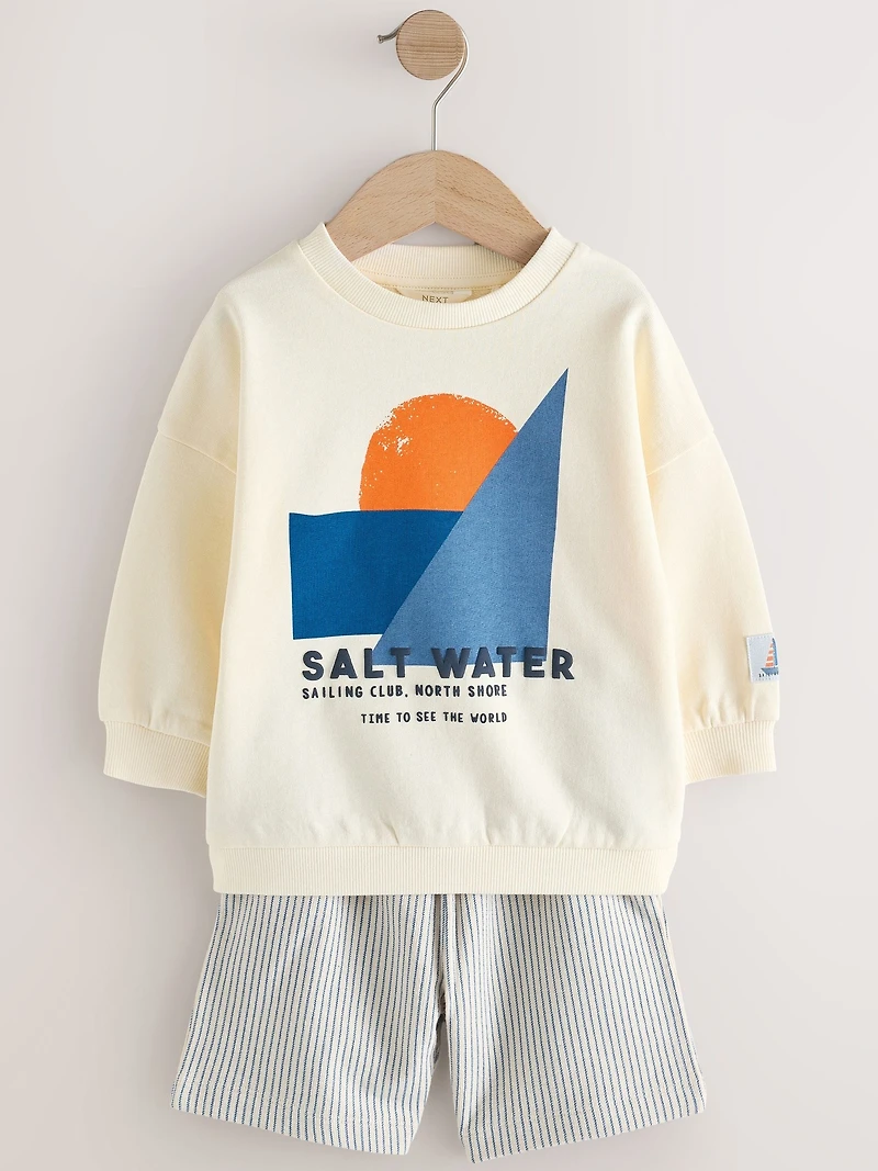 NEXT Toddler Graphic Sweatshirt & Shorts Set