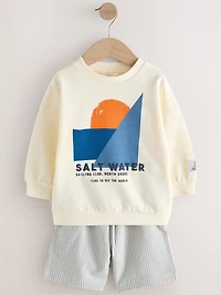 NEXT Toddler Graphic Sweatshirt & Shorts Set