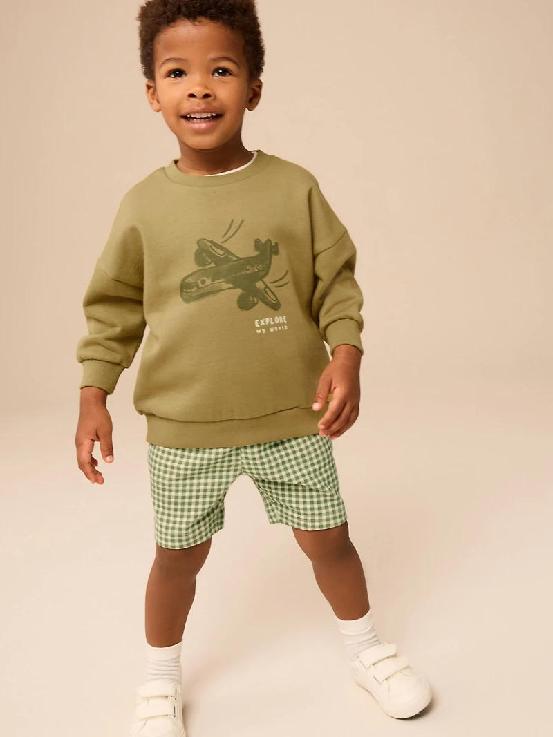 NEXT Toddler Graphic Sweatshirt & Shorts Set