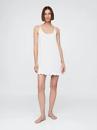 Linen-Blend Ruffle PJ Dress