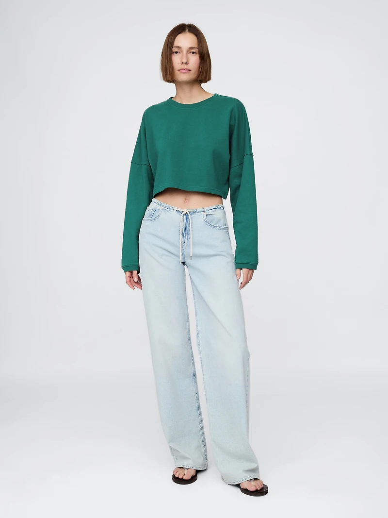 French Terry Oversized Crop Sweatshirt