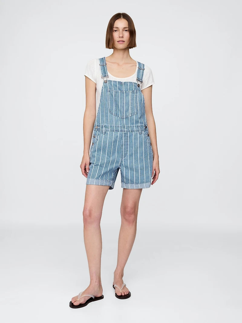 UltraSoft Denim Stripe Shortalls