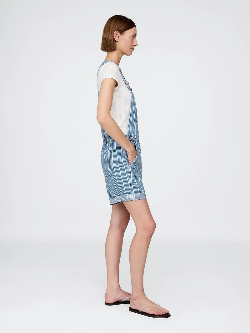 UltraSoft Denim Stripe Shortalls