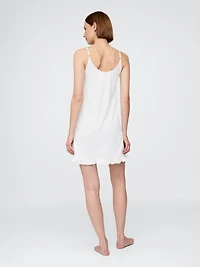 Linen-Blend Ruffle PJ Dress