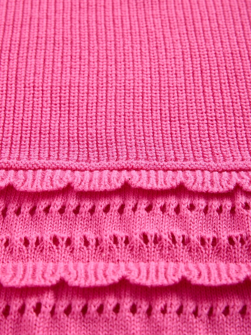 Kids Scalloped Mixed-Stitch Sweater