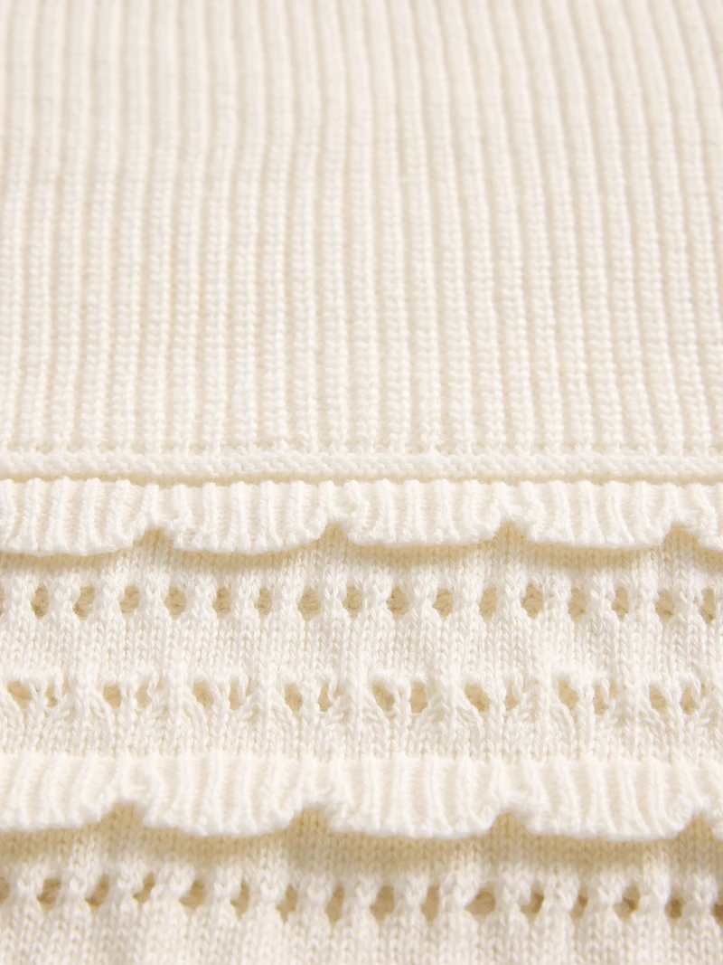 Kids Scalloped Mixed-Stitch Sweater