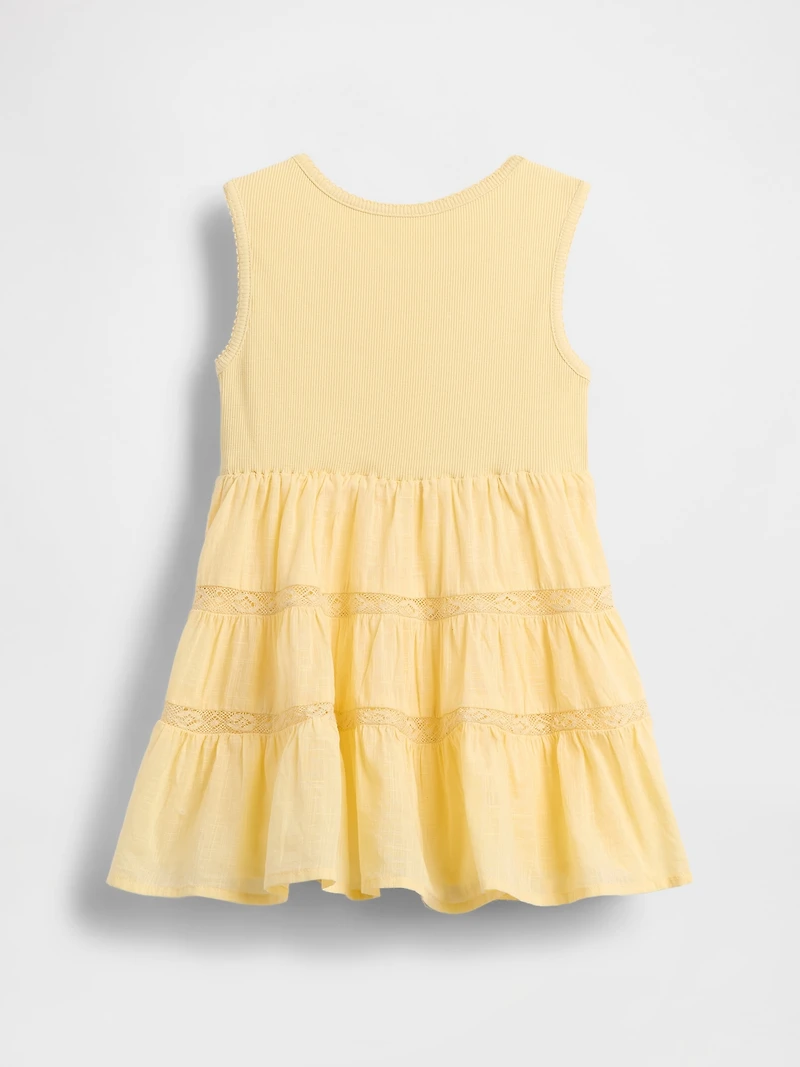 Baby & Toddler Lace-Trim Mixed Media Dress