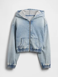 Kids Knit Denim Zip Hoodie