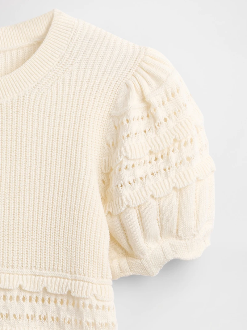 Kids Scalloped Mixed-Stitch Sweater