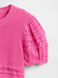 Kids Scalloped Mixed-Stitch Sweater