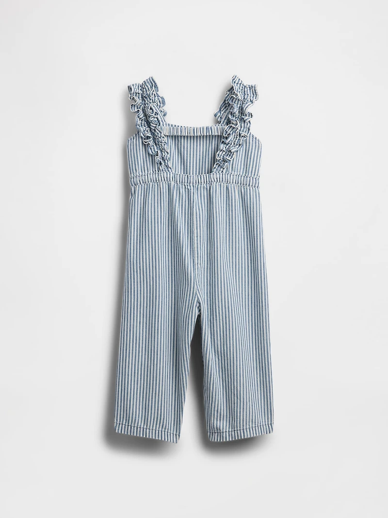 Baby & Toddler Denim Stripe Ruffle Jumpsuit