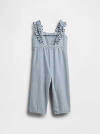Baby & Toddler Denim Stripe Ruffle Jumpsuit