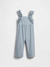 Baby & Toddler Denim Stripe Ruffle Jumpsuit