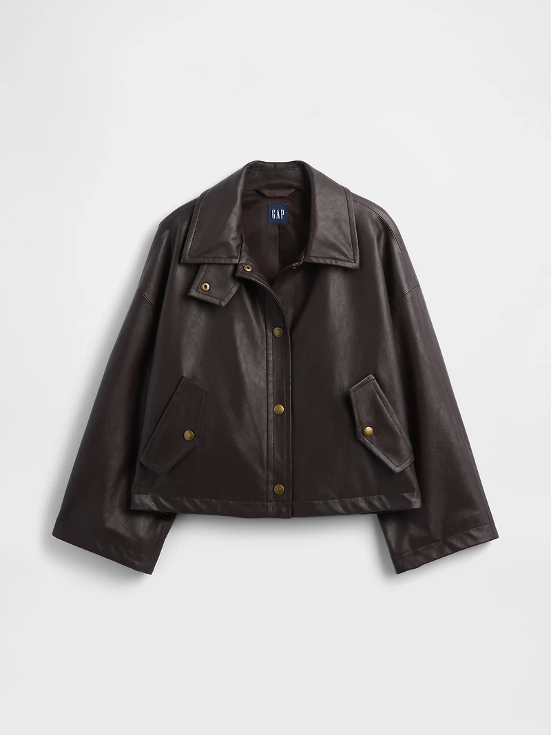 Vegan Leather Swing Jacket
