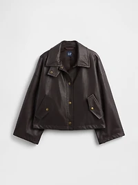 Vegan Leather Swing Jacket