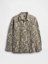 Kids Relaxed Camo Denim Shirt