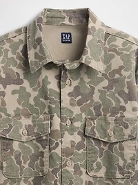 Kids Relaxed Camo Denim Shirt