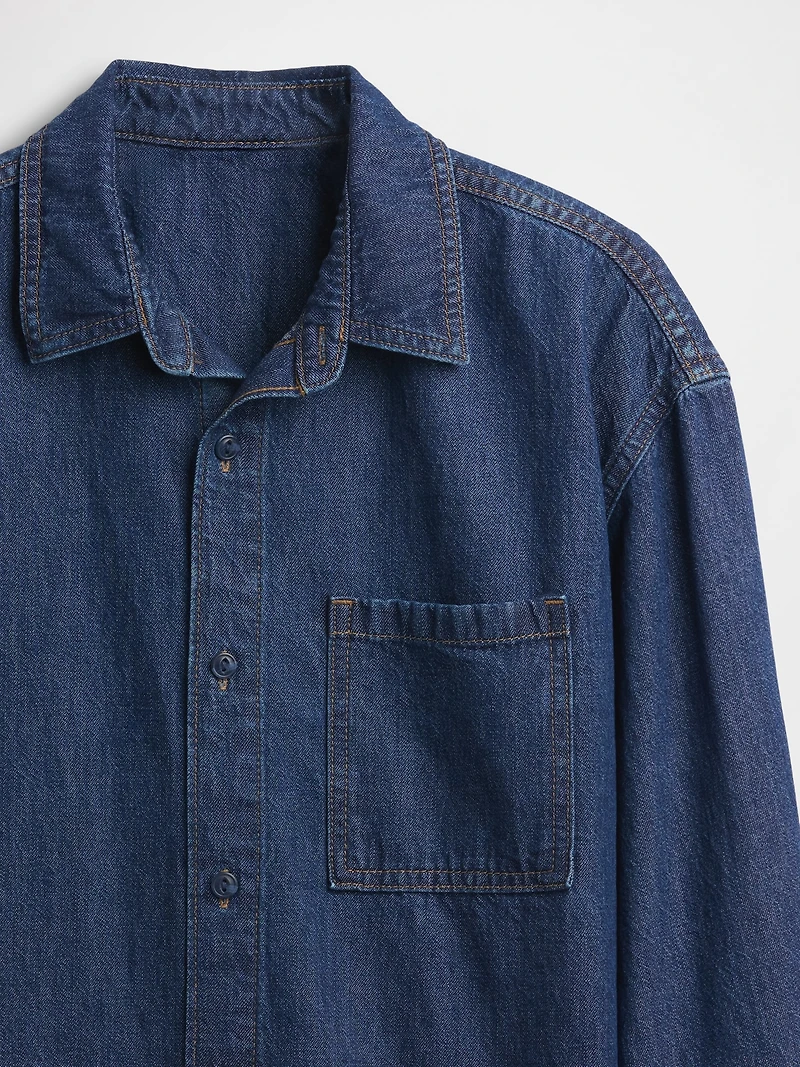 Kids Denim Oversized Shirt