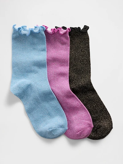 Kids Stripe Crew Socks (3-Pack