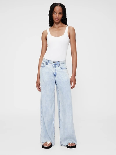 GapStudio Mid Rise Draped Denim Baggy Jeans
