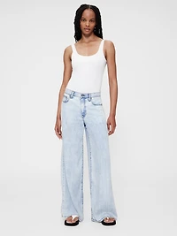 GapStudio Mid Rise Draped Denim Baggy Jeans
