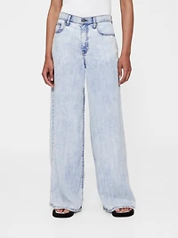 GapStudio Mid Rise Draped Denim Baggy Jeans