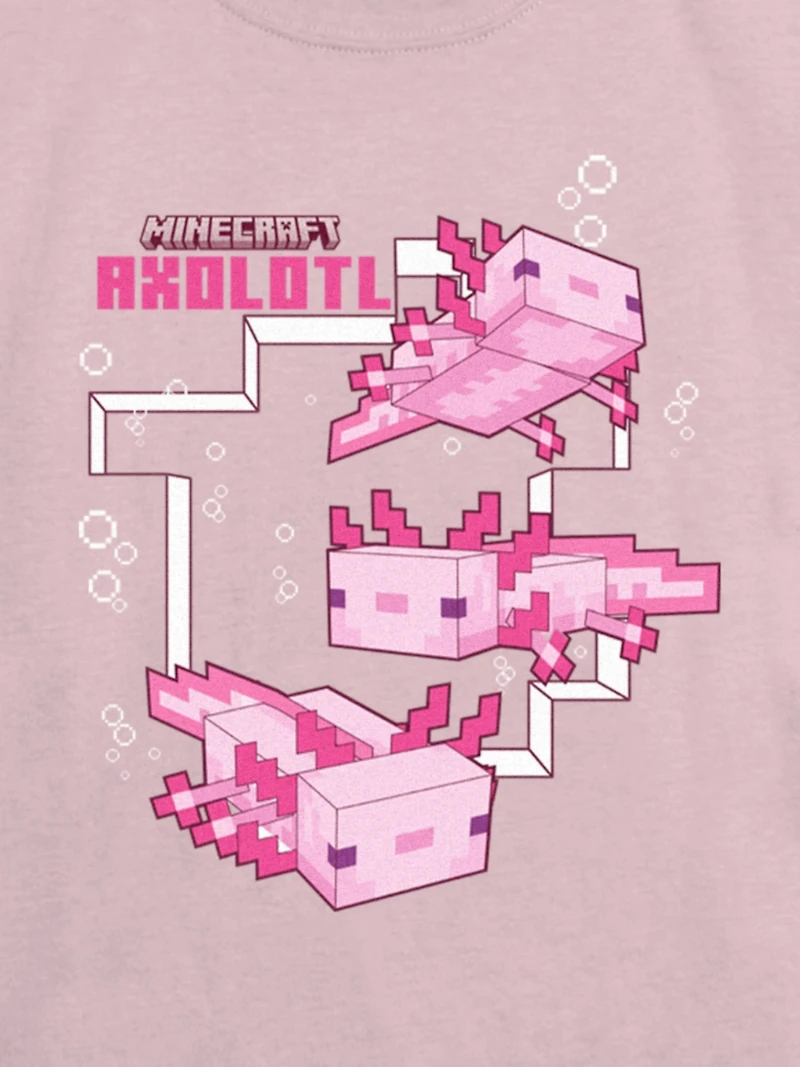 Kids Minecraft Axolotl Graphic T-Shirt