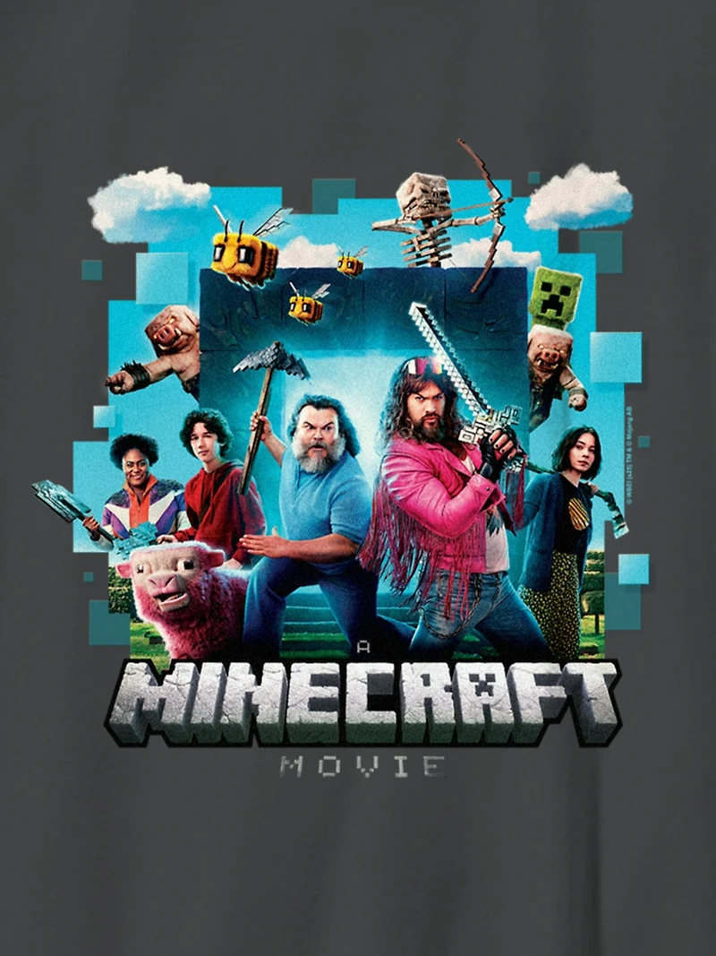 Kids Minecraft Movie Poster Graphic T-Shirt