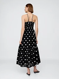 Shirred Bodice Halter Maxi Dress