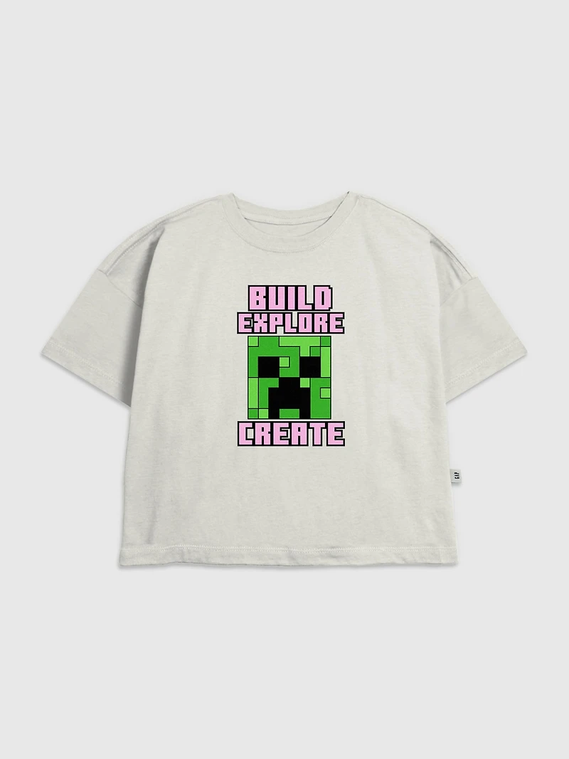 Kids Minecraft Creeper Face Graphic T-Shirt