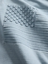French Terry Americana Cropped Hoodie