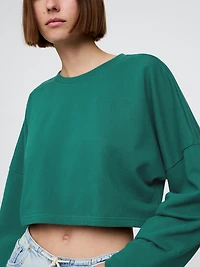French Terry Oversized Crop Sweatshirt