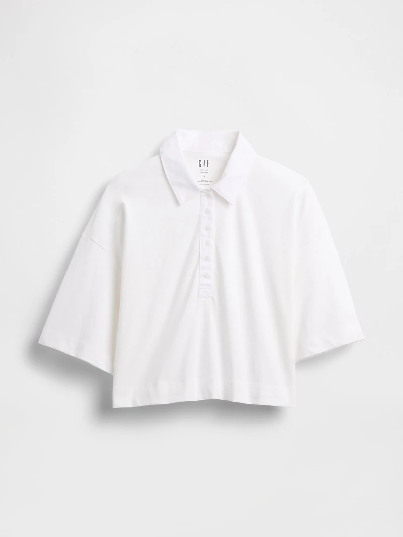 Organic Cotton VintageSoft Heavyweight Crop Polo Shirt